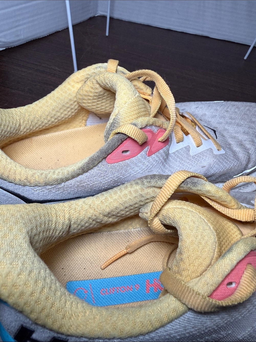 Hoka Clifton 9 'Blanc de Blanc/Swim Day' Women's Running Shoes Size 8.5B - Picture 12 of 14